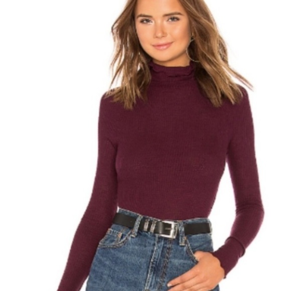 Free People Tops - Free People Midnight Plum Mock Neck Top-Sz M NWT